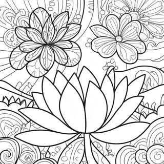 Elegant Lotus Blossom Coloring Page 56514-44702