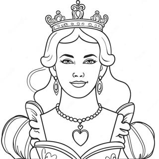 Elegant Queen Of Hearts Coloring Page 56544-44729