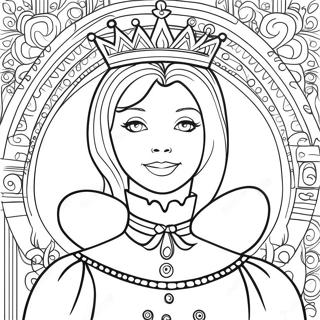 Elegant Queen Of Hearts Coloring Page 56544-44730