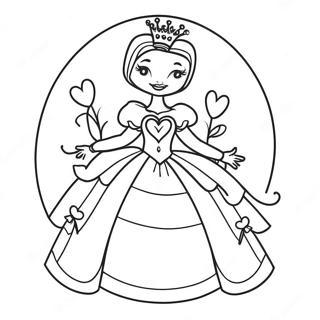 Elegant Queen Of Hearts Coloring Page 56544-44731