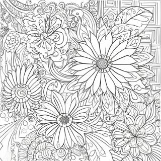 Page À Colorier Florale À Lignes Fines Complexe 56564-44752