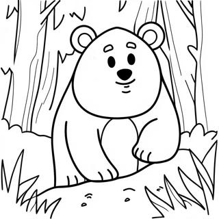 Ferocious Bear In The Forest Coloring Page 56654-44822