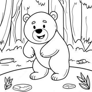 Ferocious Bear In The Forest Coloring Page 56654-44823