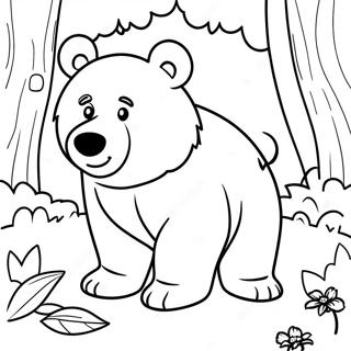 Ferocious Bear In The Forest Coloring Page 56654-44824