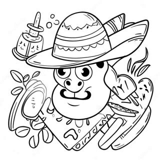 Colorful Cinco De Mayo Fiesta Coloring Page 56664-44831