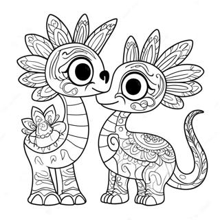 Pagina De Colorat Alebrijes Colorate Din Coco 56684-44853