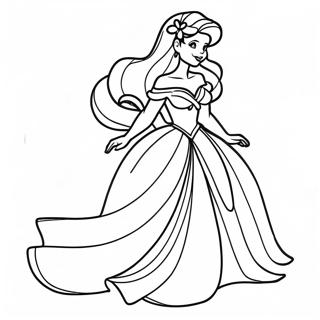 Ariel Dress Coloring Pages