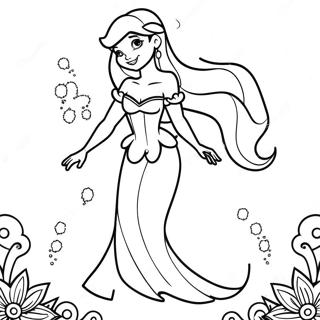 Ariel In A Sparkling Dress Coloring Page 56694-44844