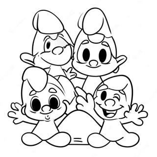 Happy Smurf Family Coloring Page 5681-4532