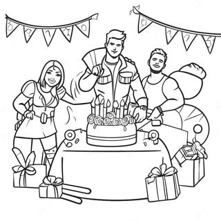 Epic Fortnite Birthday Party Coloring Page 56844-44972