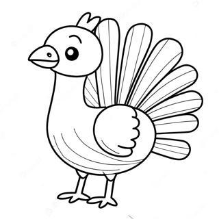 Simple Cute Turkey Coloring Pages