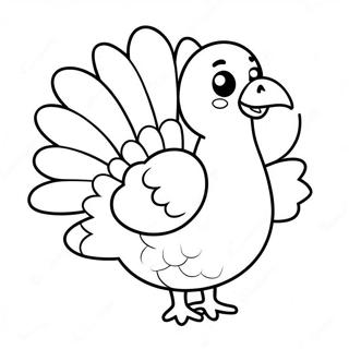 Simple Cute Turkey Coloring Page 56893-45007