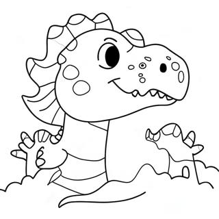 Colorful Dinosaur Mask Coloring Page 56904-45019