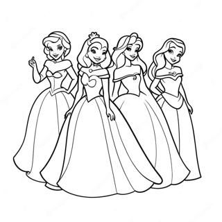 Charming Disney Princesses Coloring Page 56974-45071