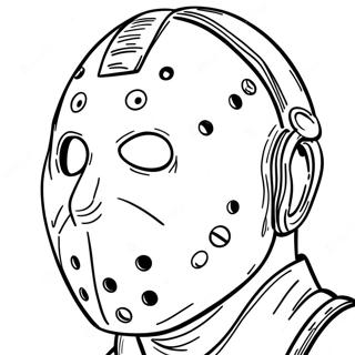 Jason With A Cool Mask Coloring Page 56994-45097