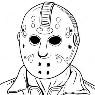 Jason With A Cool Mask Coloring Page 56994-45098