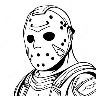 Jason With A Cool Mask Coloring Page 56994-45100