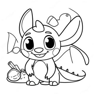 Page À Colorier Les Amis Mignons Stitch Et Toothless 57004-45110