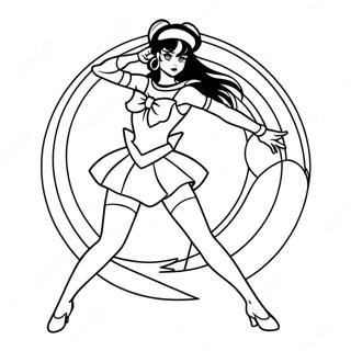 Pagini De Colorat Cu Sailor Pluto În Poziție Elegantă 57044-45142