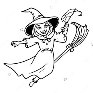 Wicked Witch Of The West Flying On A Broomstick Coloring Page 57063-45130