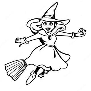 Wicked Witch Of The West Flying On A Broomstick Coloring Page 57063-45131