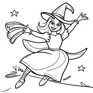 Wicked Witch Of The West Flying On A Broomstick Coloring Page 57063-45132