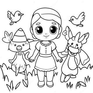 Elinor With Colorful Friends Coloring Page 57104-45173