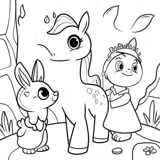 Elinor With Colorful Friends Coloring Page 57104-45175