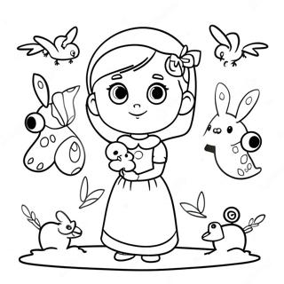 Elinor With Colorful Friends Coloring Page 57104-45176