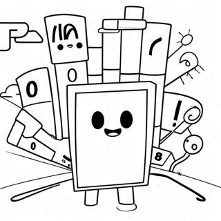 Numberblocks 100 Coloring Pages