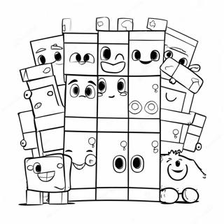 Bunte Numberblocks 100 Freunde Ausmalbild 57124-45206