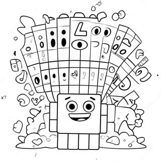 Bunte Numberblocks 100 Freunde Ausmalbild 57124-45208