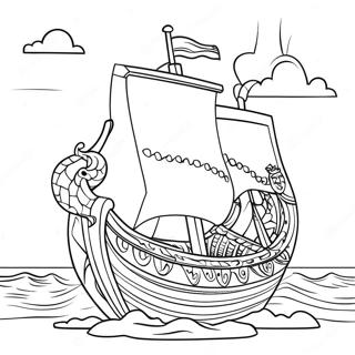 Swedish Viking Ship Coloring Page 57134-45196