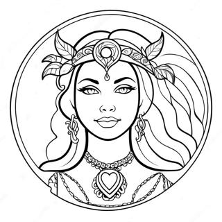 Mystical Wiccan Goddess Coloring Page 57184-45239