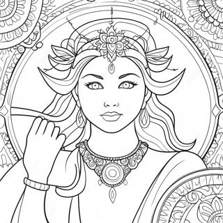 Mystical Wiccan Goddess Coloring Page 57184-45240