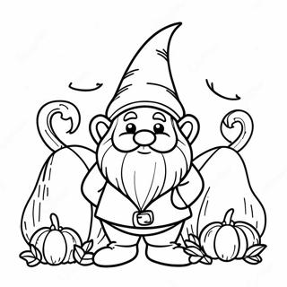 Fall Gnome Coloring Pages