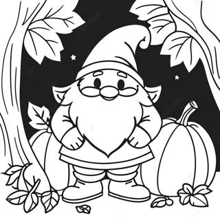 Fall Gnome With Pumpkin Coloring Page 5720-4551