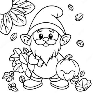 Fall Gnome With Pumpkin Coloring Page 5720-4552