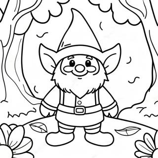 Cheerful Fall Gnome Coloring Page 5721-4570