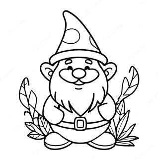 Cheerful Fall Gnome Coloring Page 5721-4571