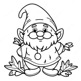 Cheerful Fall Gnome Coloring Page 5721-4572