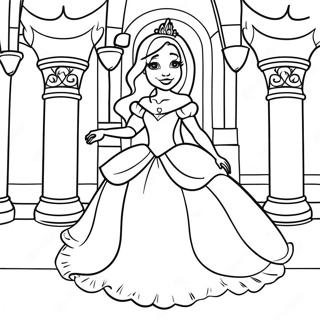 Elegant Princess In A Magical Castle Coloring Page 57244-45293