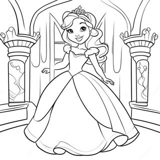 Elegant Princess In A Magical Castle Coloring Page 57244-45294