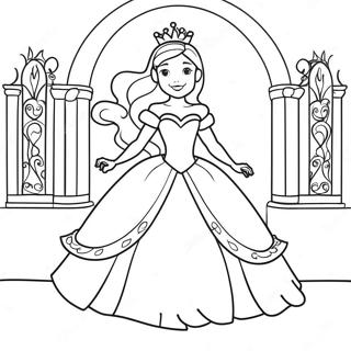 Página Para Colorir Da Princesa Elegante Em Um Castelo Mágico 57244-45295