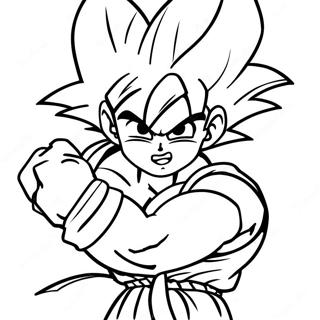 Goku Powering Up Coloring Page 57314-45342