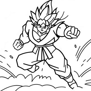 Goku Powering Up Coloring Page 57314-45343