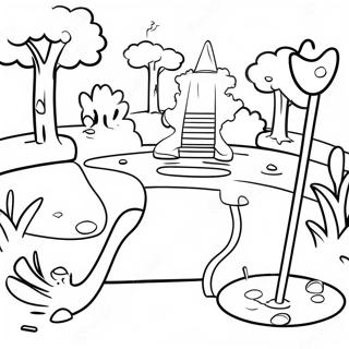 Colorful Mini Golf Obstacles Coloring Page 57334-45361