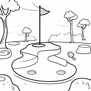 Colorful Mini Golf Obstacles Coloring Page 57334-45362