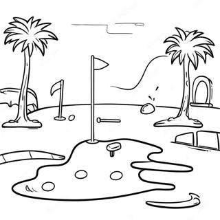 Colorful Mini Golf Obstacles Coloring Page 57334-45363