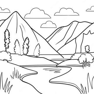 Beautiful Idaho Landscape Coloring Page 57344-45378